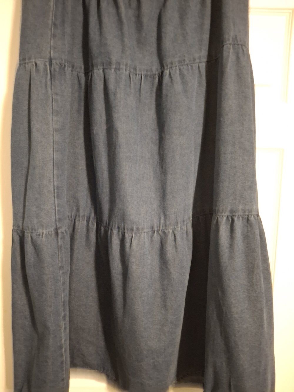 Women's Denim Tiered Maxi Skirt - Bluejean